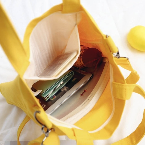 Hétköznapi női táska anyagból, hosszú és rövid füllel - többféle színben