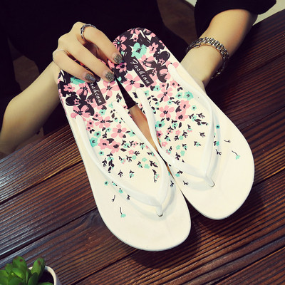 Casual γυναικείες παντόφλες με φυτικά μοτίβα και επίπεδη σόλα