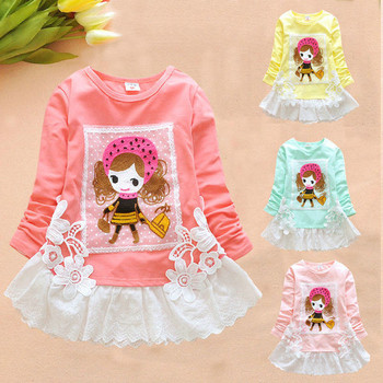 Παιδικό μπλουζοφόρεμα για κορίτσια με κεντήματα και εκτυπώσεις σε διάφορα χρώματα