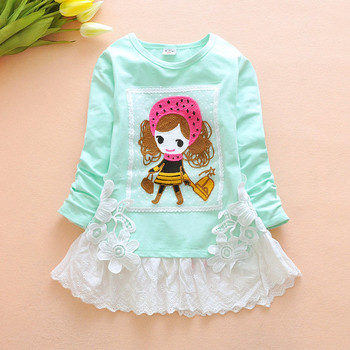 Παιδικό μπλουζοφόρεμα για κορίτσια με κεντήματα και εκτυπώσεις σε διάφορα χρώματα