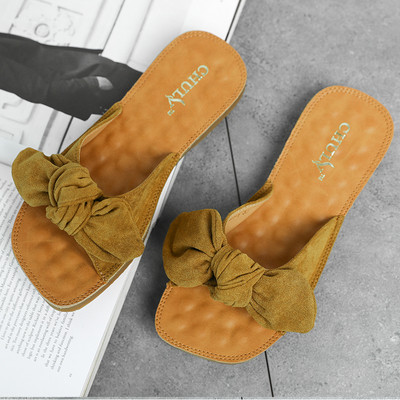 Casual γυναικείες παντόφλες με κορδέλα σε διάφορα χρώματα
