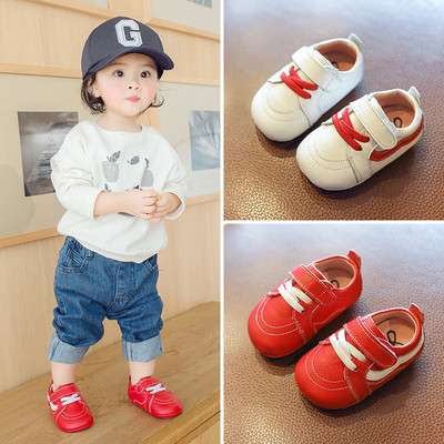 Стилни детски унисекс обувки,подходящи за ежедневие с връзки и лепенки в три цвята