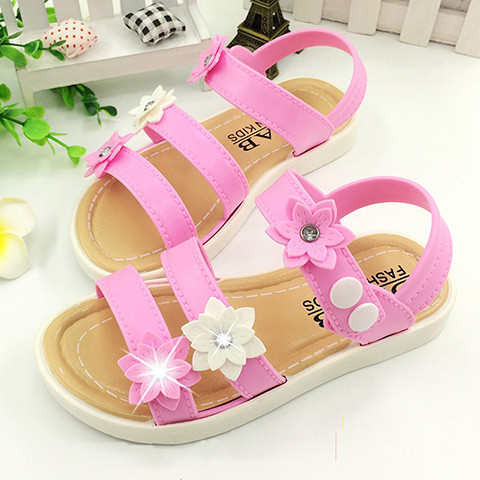 Sandale casual pentru copii pentru fete cu motiv floral in doua culori