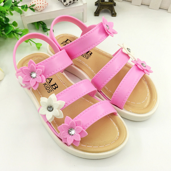 Sandale casual pentru copii pentru fete cu motiv floral in doua culori