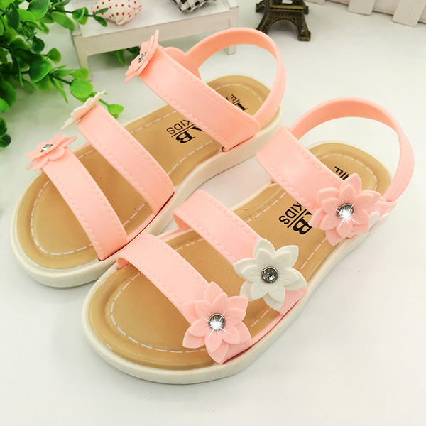 Sandale casual pentru copii pentru fete cu motiv floral in doua culori