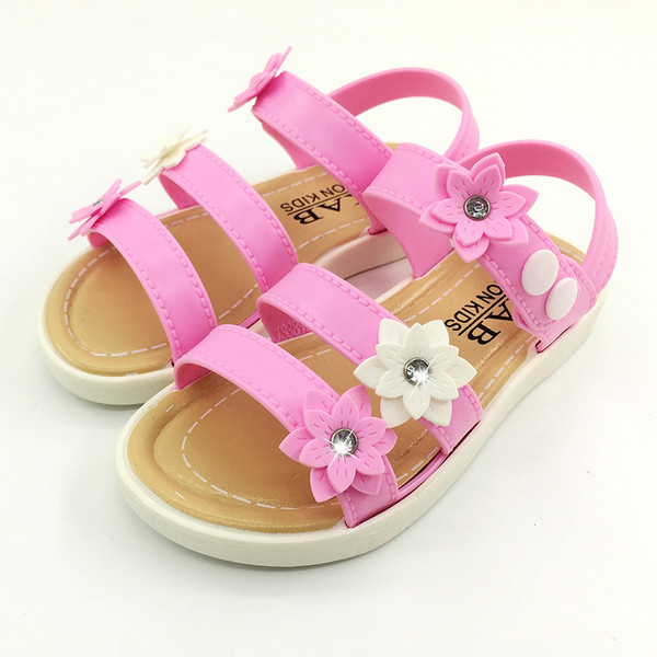 Sandale casual pentru copii pentru fete cu motiv floral in doua culori