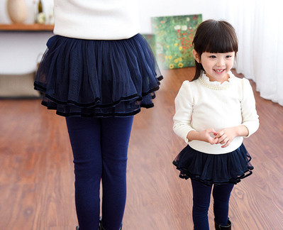 Παιδική φούστα- παντελόνι  με επένδυση σε διάφορα χρώματα με κορδέλα