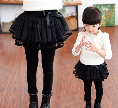 Παιδική φούστα- παντελόνι  με επένδυση σε διάφορα χρώματα με κορδέλα