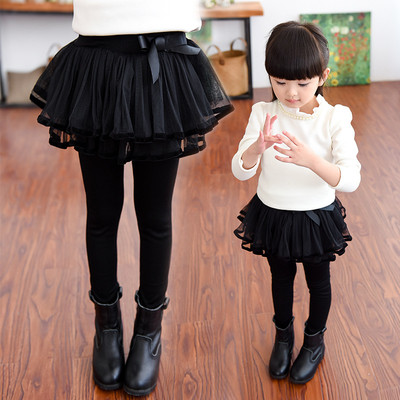 Children`s skirt-pants with lining in several colors with a ribbon element