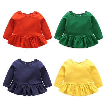 Φόρεμα για μικρά κορίτσια σε φρέσκα χρώματα με λαιμόκοψη