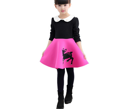 Κομψό φόρεμα για κορίτσια με μακριά μανίκια σε διαφορετικά χρώματα και έντυπα