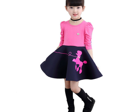 Κομψό φόρεμα για κορίτσια με μακριά μανίκια σε διαφορετικά χρώματα και έντυπα