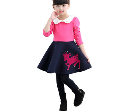 Κομψό φόρεμα για κορίτσια με μακριά μανίκια σε διαφορετικά χρώματα και έντυπα