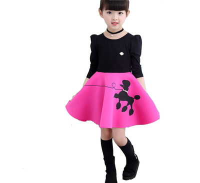 Κομψό φόρεμα για κορίτσια με μακριά μανίκια σε διαφορετικά χρώματα και έντυπα