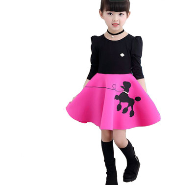 Κομψό φόρεμα για κορίτσια με μακριά μανίκια σε διαφορετικά χρώματα και έντυπα