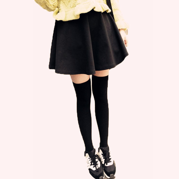 Letisztult szoknya lányoknak két színben, magas derékkal, mindennapi használatra