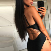 Costum de baie elegant de damă cu dungi subțiri în două culori