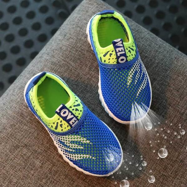 Gyerek sport-hétköznapi légáteresztő tornacipő fűző nélkül lányoknak és fiúknak gumitalppal sok színben