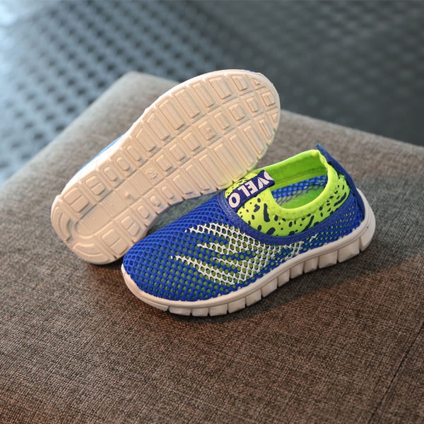 Gyerek sport-hétköznapi légáteresztő tornacipő fűző nélkül lányoknak és fiúknak gumitalppal sok színben