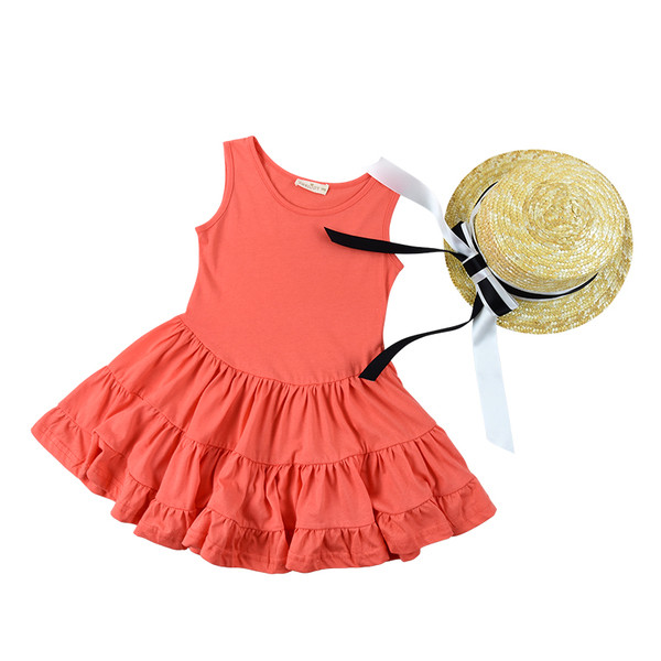 Καθημερινό καλοκαιρινό φόρεμα για παιδιά ελαφρύ μοντέλο σε τρία χρώματα