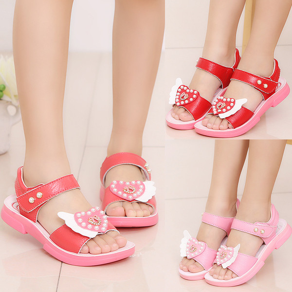Καθημερινά παιδικά σανδάλια για κορίτσια με μαργαριτάρια σε τρία χρώματα