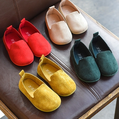Spring children`s simple moccasins, suitable for everyday use for girls and boys in many colors
