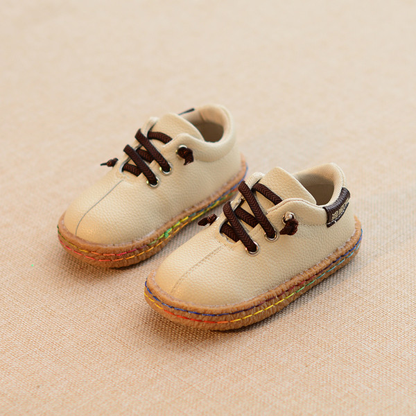 Стилни детски обувки за момчета с връзки от еко кожа в три цвята