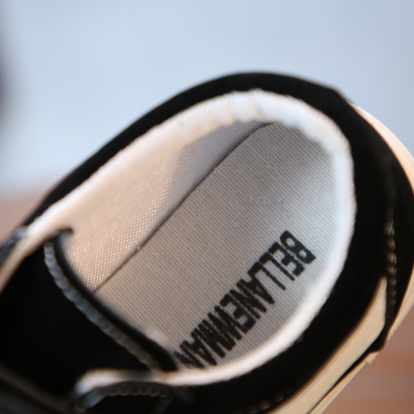 Casual Unisex παιδικά αθλητικά παπούτσια Unisex με ίσια σόλα, σύνδεσμοι και μοτίβο σε μαύρο χρώμα