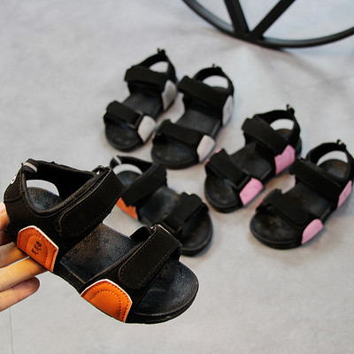 Спортно - ежедневни детски сандали унисекс - сив, оранжев и розов цвят