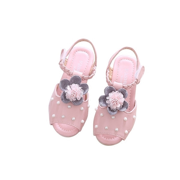 Stílusos gyerekszandál lányoknak virágmotívummal és gyöngyökkel, két színben