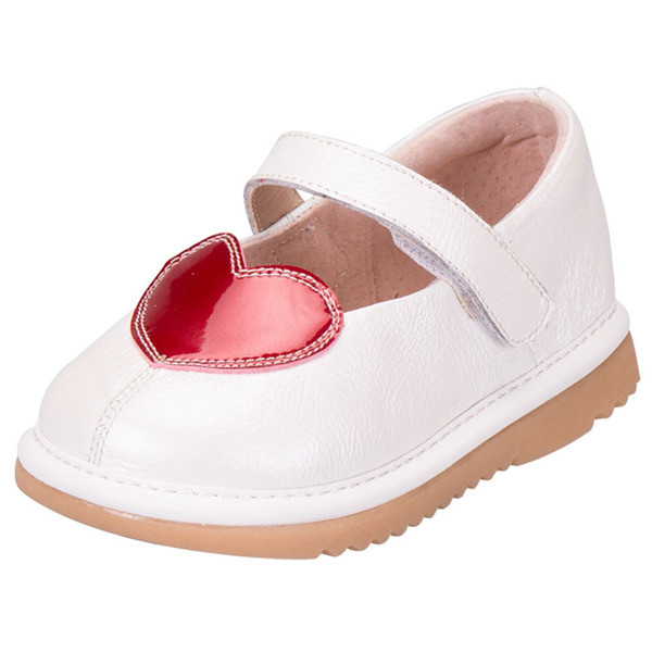Κομψά παιδικά σανδάλια για κορίτσια με κλειστό μοτίβο σε λευκό και κόκκινο χρώμα