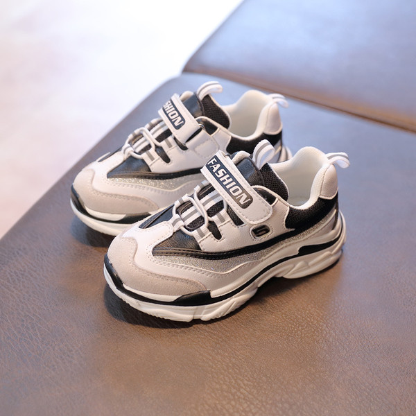 Adidași sport și casual unisex pentru copii cu autocolante și talpă înaltă în patru culori