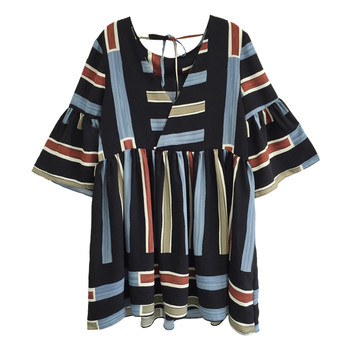 Lezser nyári női ruha szabad csíkos mintával