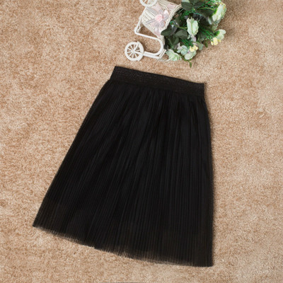 Μακρόστερη φούστα για κορίτσια με επένδυση σε τρία χρώματα