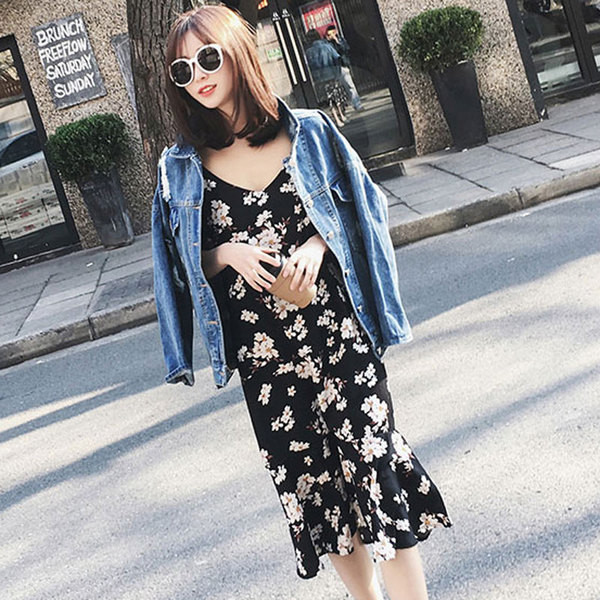 Γυναικείο αθλητικό φόραμα  με μακριά μανίκια με λεπτές λουρίδες με floral print