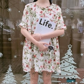 Περιστασιακό καλοκαιρινό γυναικείο φόρεμα με μανίκια 3/4 με floral print