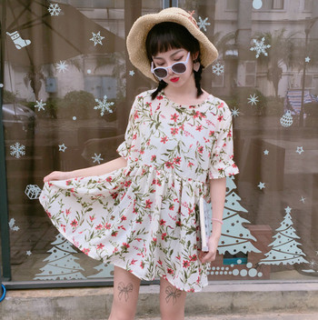 Περιστασιακό καλοκαιρινό γυναικείο φόρεμα με μανίκια 3/4 με floral print