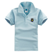 Nyári alkalmi póló fiúknak gallérral és mintával, különböző színekben