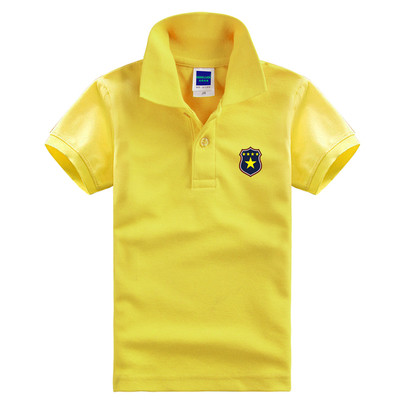 Nyári alkalmi póló fiúknak gallérral és mintával, különböző színekben