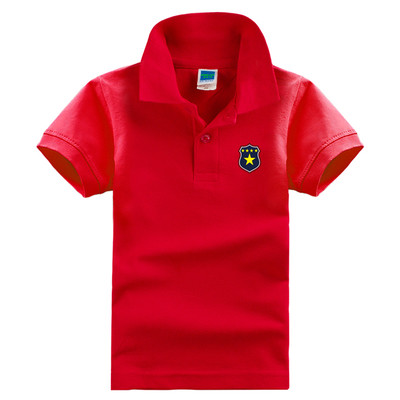 Nyári alkalmi póló fiúknak gallérral és mintával, különböző színekben