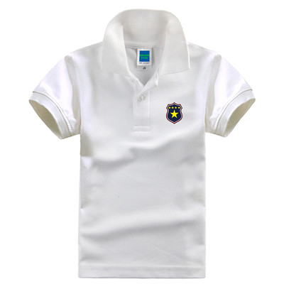 Nyári alkalmi póló fiúknak gallérral és mintával, különböző színekben