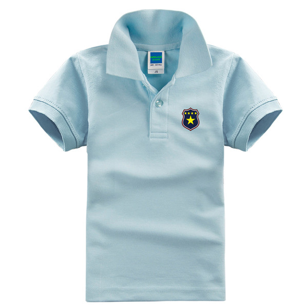 Nyári alkalmi póló fiúknak gallérral és mintával, különböző színekben