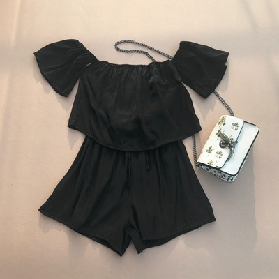 Egyszerű női rövid overall kék, fehér és fekete színekben