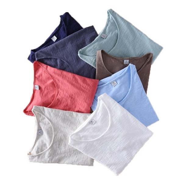 Лятна тениска за мъже с О-образно деколте в различни цветове