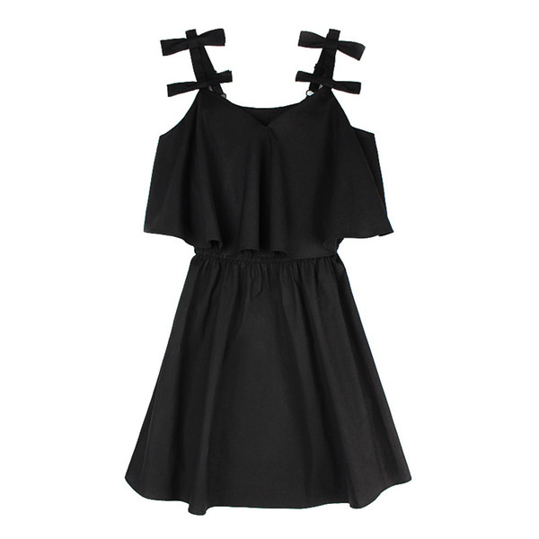 Κομψό μαύρο γυναικείο φόρεμακατάλληλο για τη καθημερινή ζωή