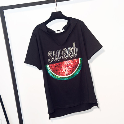 Γυναικεία μακρύ μπλούζα σε δύο χρώματα με κουκούλα και πούλιες 