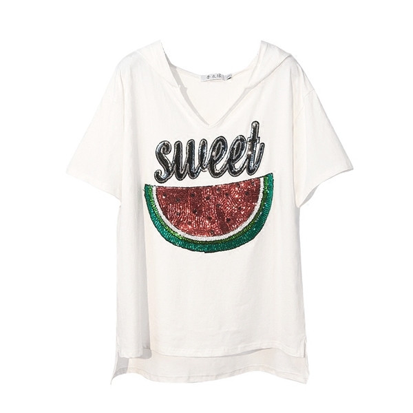 Γυναικεία μακρύ μπλούζα σε δύο χρώματα με κουκούλα και πούλιες 