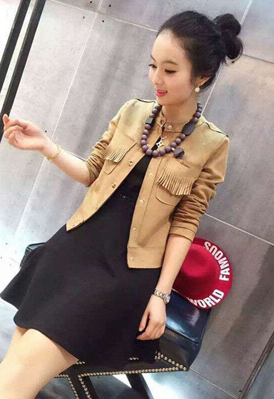 Geaca de primavara dama sportiva si eleganta cu franjuri