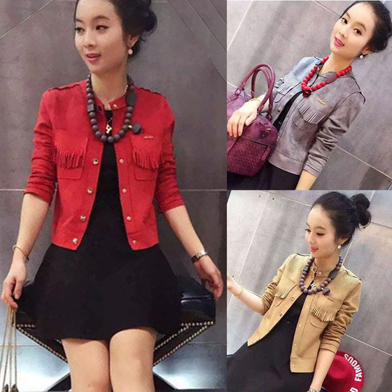 Geaca de primavara dama sportiva si eleganta cu franjuri