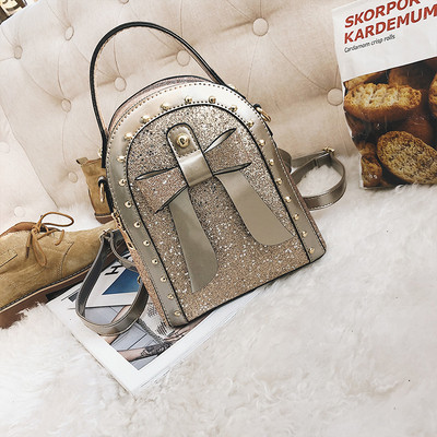 Σπορ-κομψό μίνι γυναικείο σακίδιο με λαμπερά σωματίδια και σε διαφορετικά χρώματα